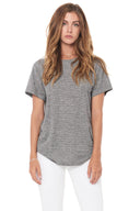 Women's Novelty Texture Crew Neck Tee - Black Gravel