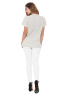 Women's Novelty Texture Crew Neck Tee - Cream Thermal - view 5