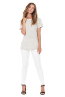 Women's Novelty Texture Crew Neck Tee - Cream Thermal - view 3