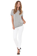 Women's Novelty Texture Crew Neck Tee - Melange - view 2