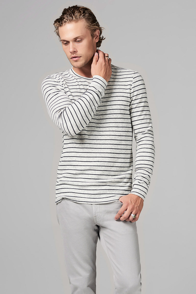 Men's Stripe Pullover Sweater - Navy Stripe