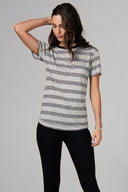 Women's Relaxed Crew Neck Tee - Retro Stripe - view 2