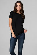 Women's Modal Relaxed Crew Neck Tee - Black