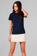 Women's Slub Crew Neck Tee - Navy - view 2
