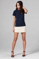 Women's Slub Crew Neck Tee - Navy
