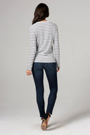 Women's Stripe Sweater Pullover - Navy Stripe