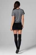 Women's Relaxed Crew Neck Tee- Thin Stripe - view 5