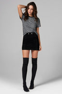 Women's Relaxed Crew Neck Tee- Thin Stripe