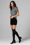 Women's Relaxed Crew Neck Tee- Thin Stripe - view 3