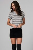 Women's Cross V-Neck Tee - Retro Stripe