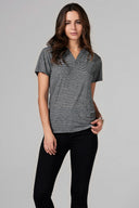 Women's Cross V-Neck Tee - Thin Stripe
