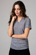 Women's Cross V-Neck Tee - Mini Stripe - view 4
