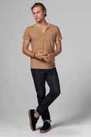 Men's Linen Blend Cross V-Neck Tee - view 10