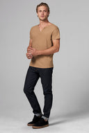 Men's Linen Blend Cross V-Neck Tee - view 6