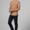 Men's Linen Blend Cross V-Neck Tee