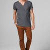 Men's Linen Blend Cross V-Neck Tee
