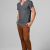 Men's Linen Blend Cross V-Neck Tee