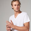 Men's Linen Blend Cross V-Neck Tee