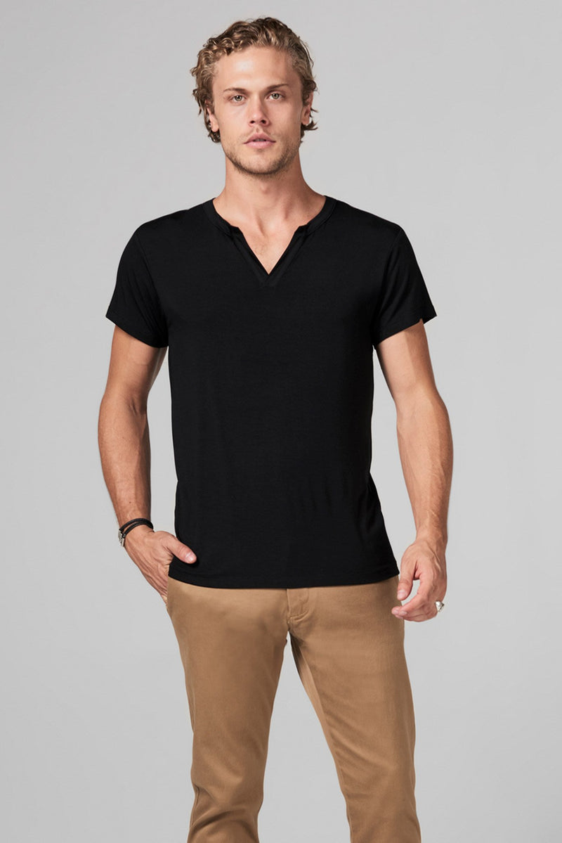 Men's Modal Cross V-Neck Tee — Black