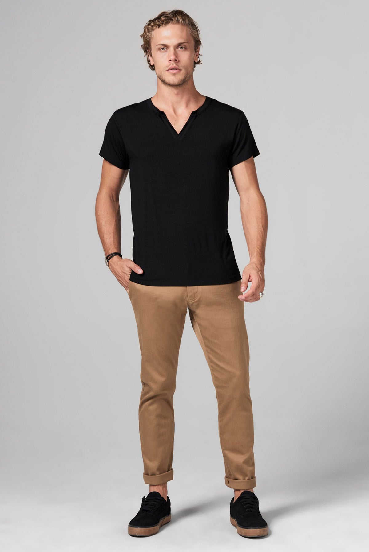 Men's Modal Cross V-Neck Tee – Mika Jaymes