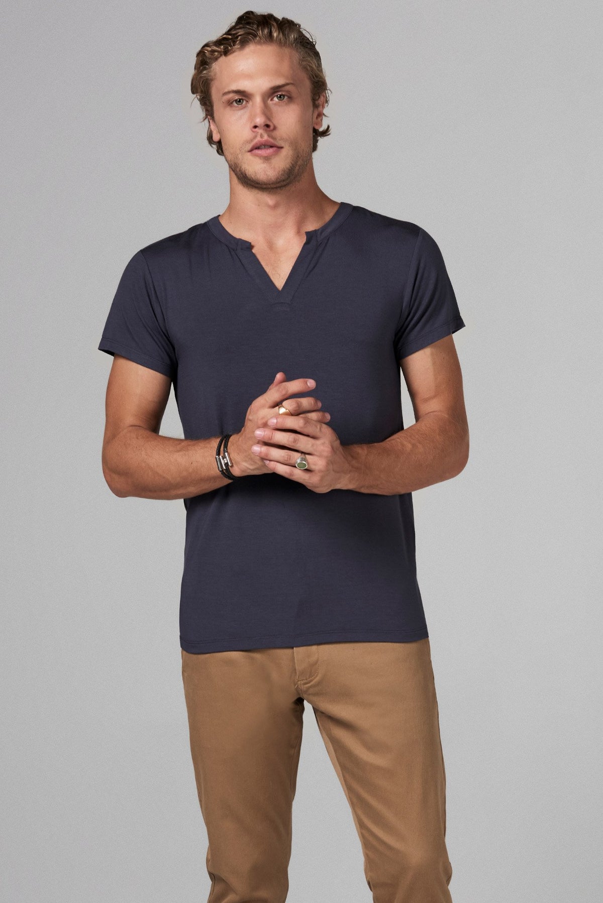 Men's Modal Cross V-Neck Tee – Mika Jaymes