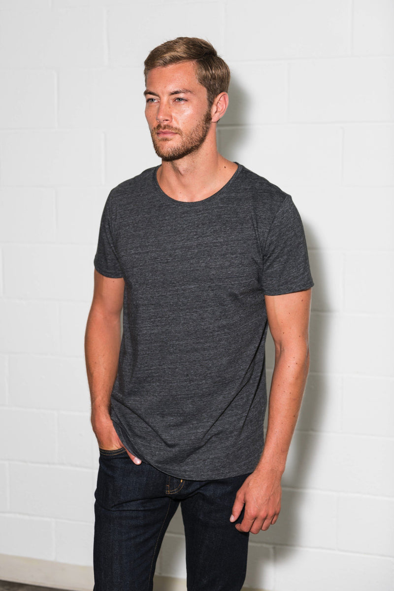 Men's Tri-Blend Crew Tee — Charcoal Black