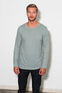 Men's Linen Blend Wide Cuff Long Sleeve Tee - view 10