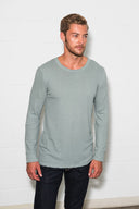 Men's Linen Blend Wide Cuff Long Sleeve Tee - view 15