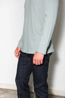 Men's Linen Blend Wide Cuff Long Sleeve Tee - view 19
