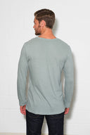 Men's Linen Blend Wide Cuff Long Sleeve Tee - view 23