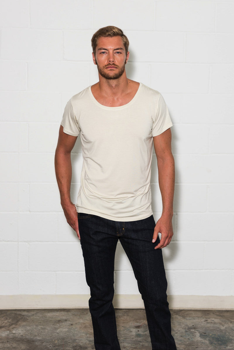 Men's Modal Wide Neck Tee — Clay