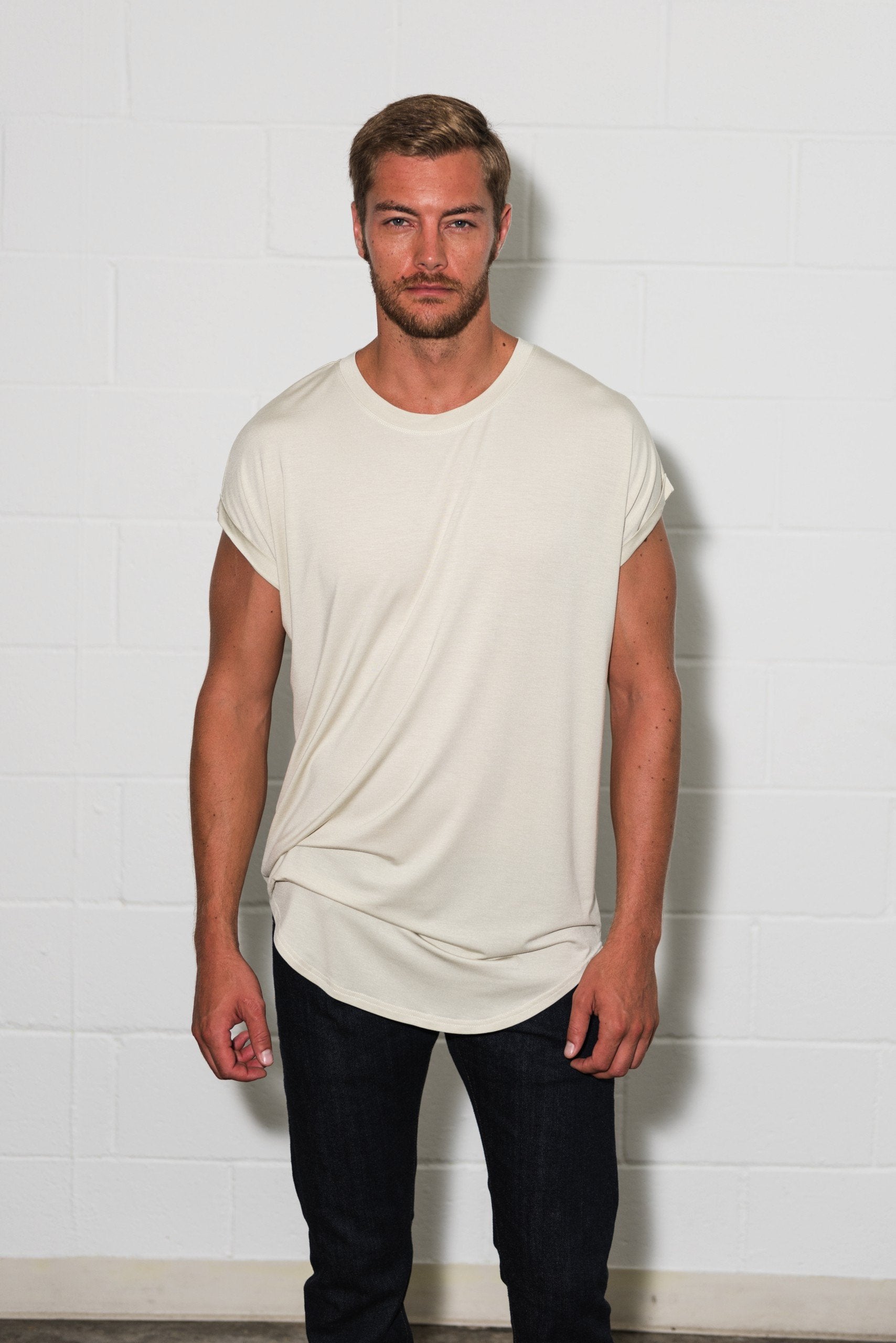 Men's Modal Curved Bottom Crew Fashion Oversize Tee – Mika Jaymes