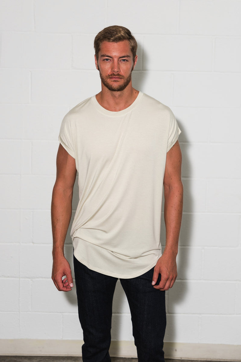 Men's Modal Curved Bottom Crew Tee — Clay