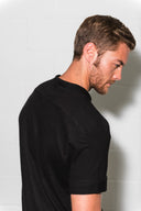 Men's Cotton Linen Snap-Up Mock Neck Tee - view 7