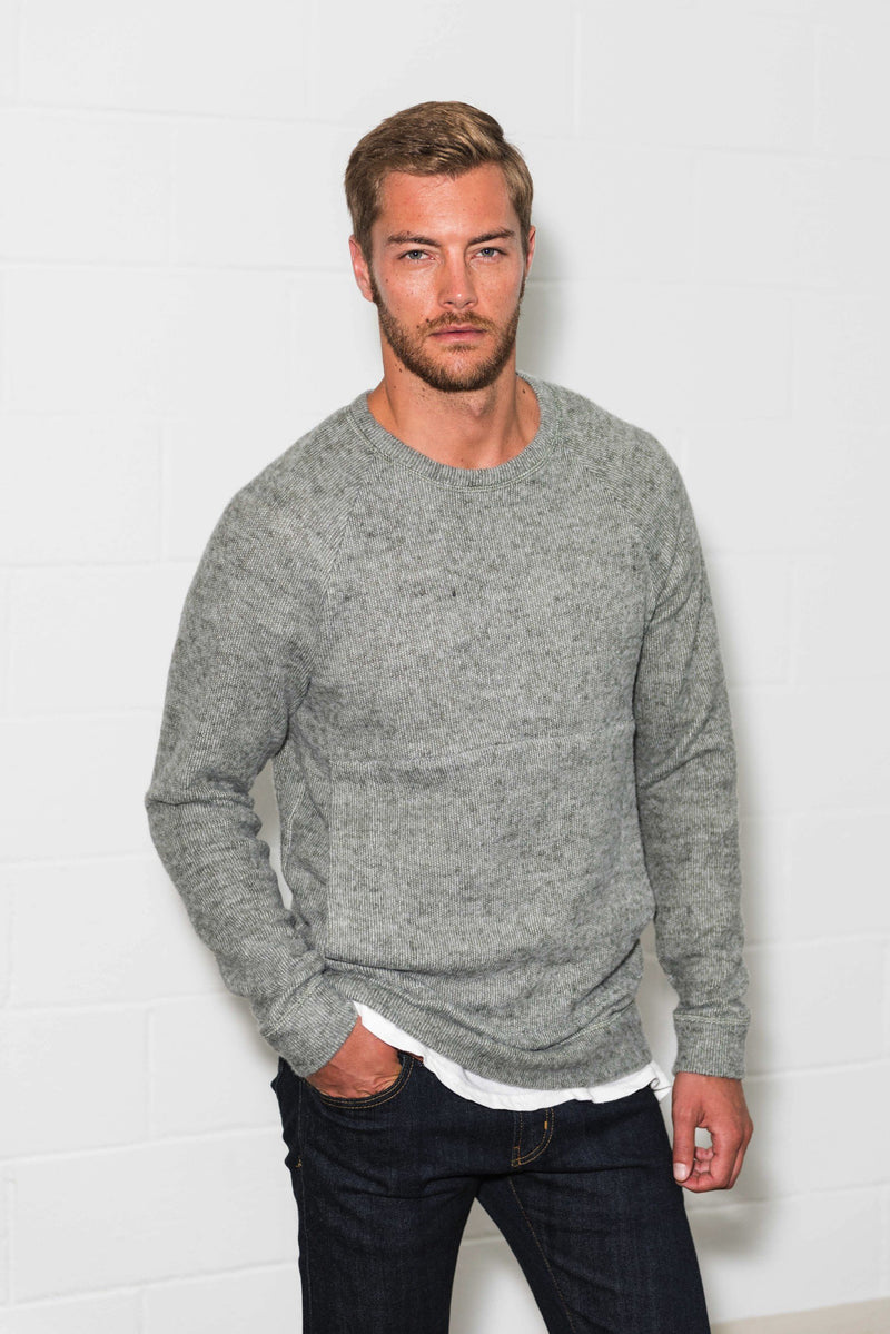 Men's Soft Knit Melange Kangaroo Pocket Pullover Sweater – Mika Jaymes