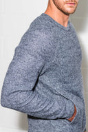 Men's Soft Knit Melange Kangaroo Pocket Pullover Sweater - view 21