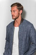 Men's Soft Knit Melange Bomber Jacket - view 15