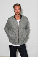 Men's Soft Knit Melange Bomber Jacket - view 19