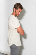 Men's Linen Blend Curved Bottom Crew Neck Tee - view 6