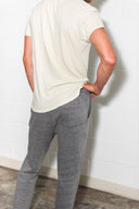 Men's Linen Blend Curved Bottom Crew Neck Tee - view 10