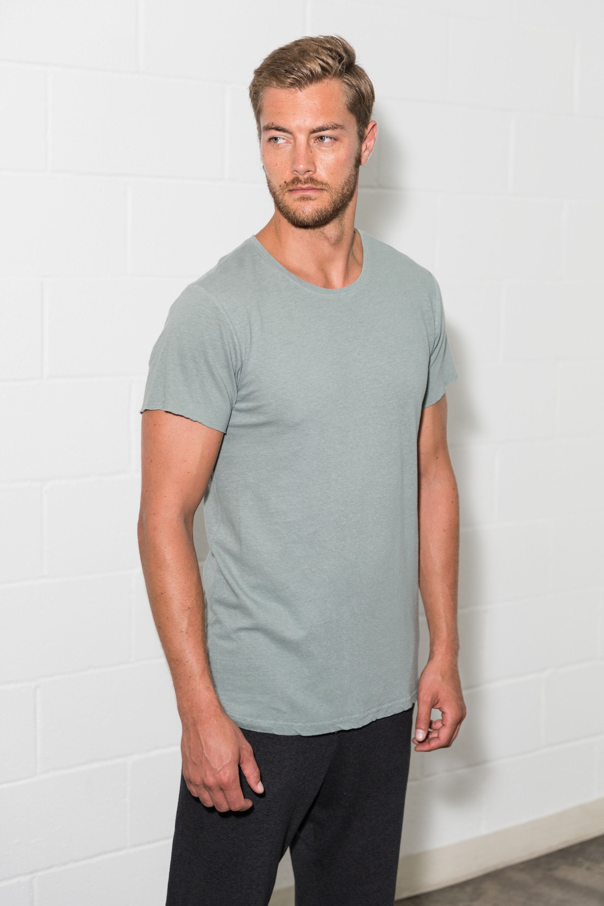 Men's Linen Blend Crew Neck Tee – Mika Jaymes
