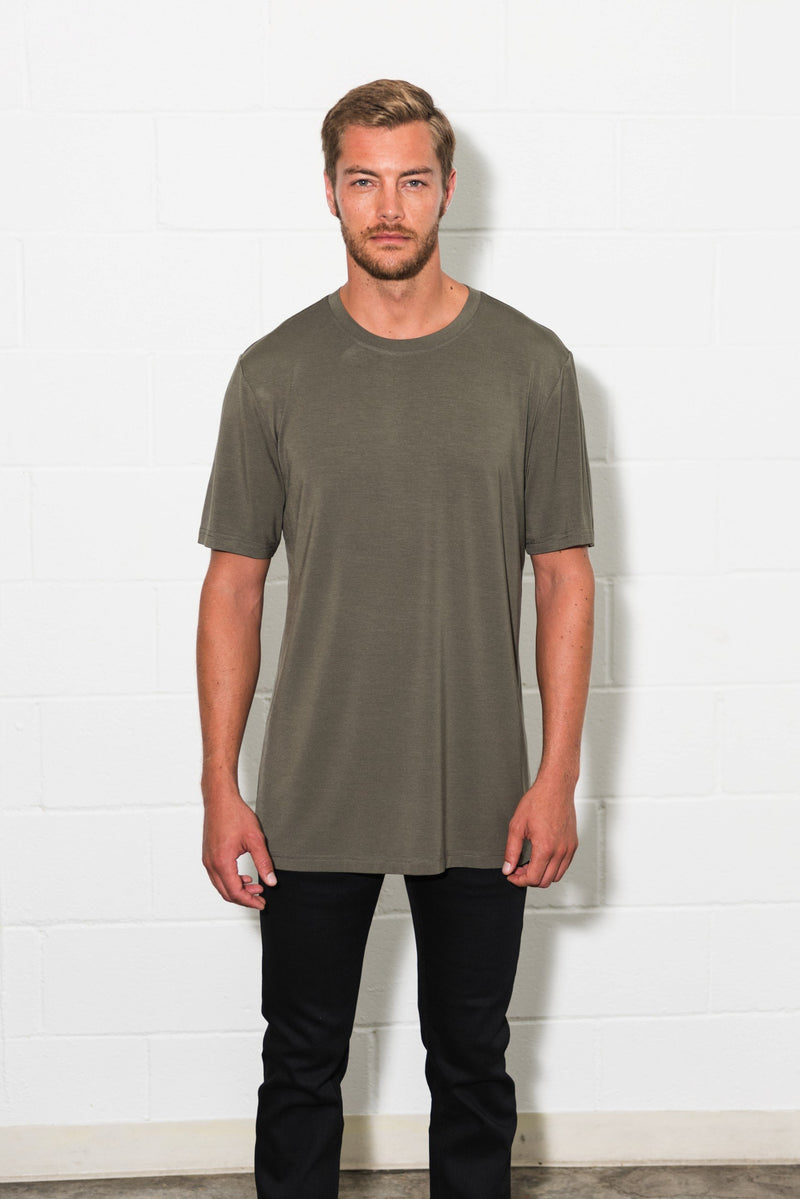 Men's Modal Oversized Crew Tee — Army