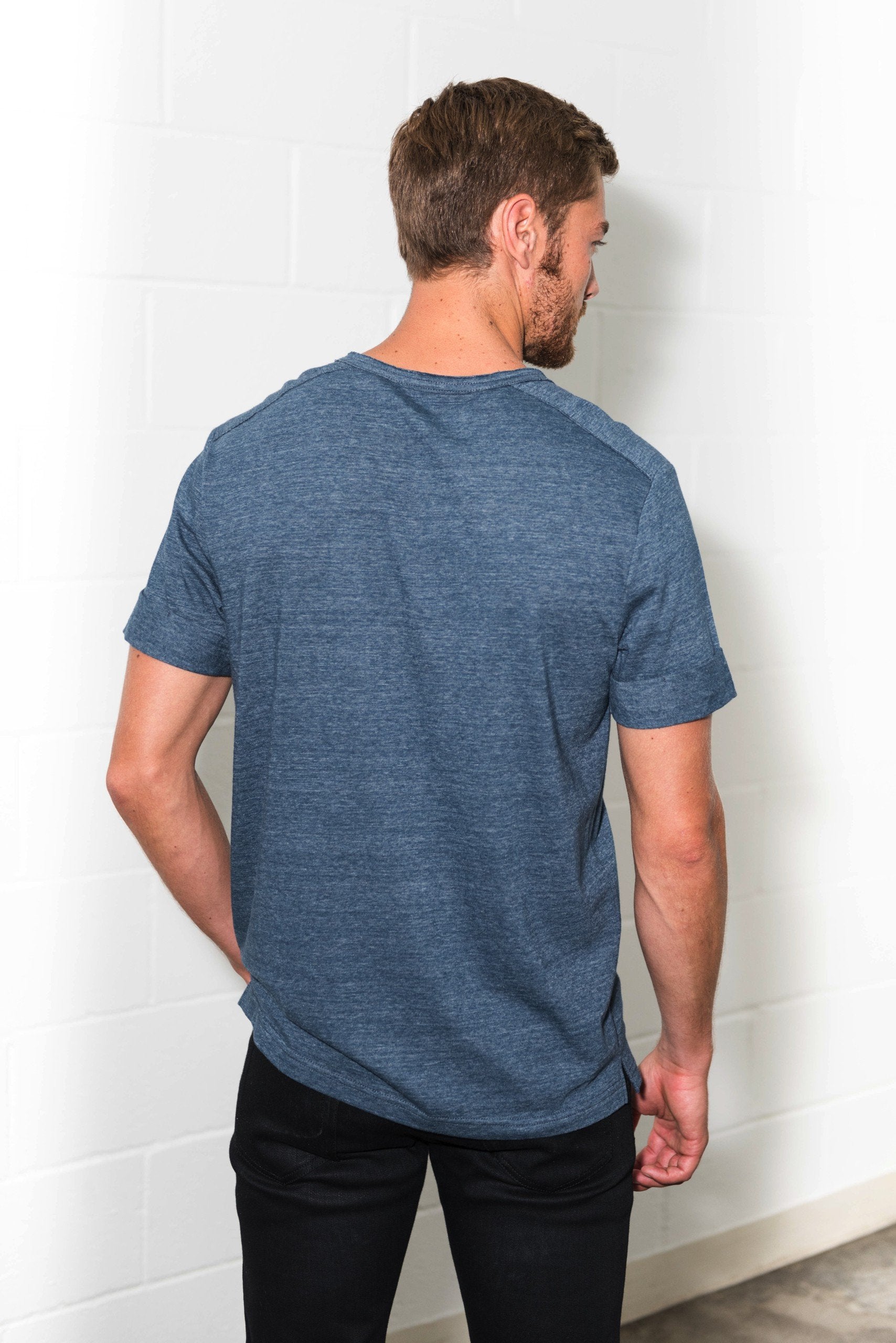 Men's Jersey Raw Neck Curved Pocket Tee – Mika Jaymes