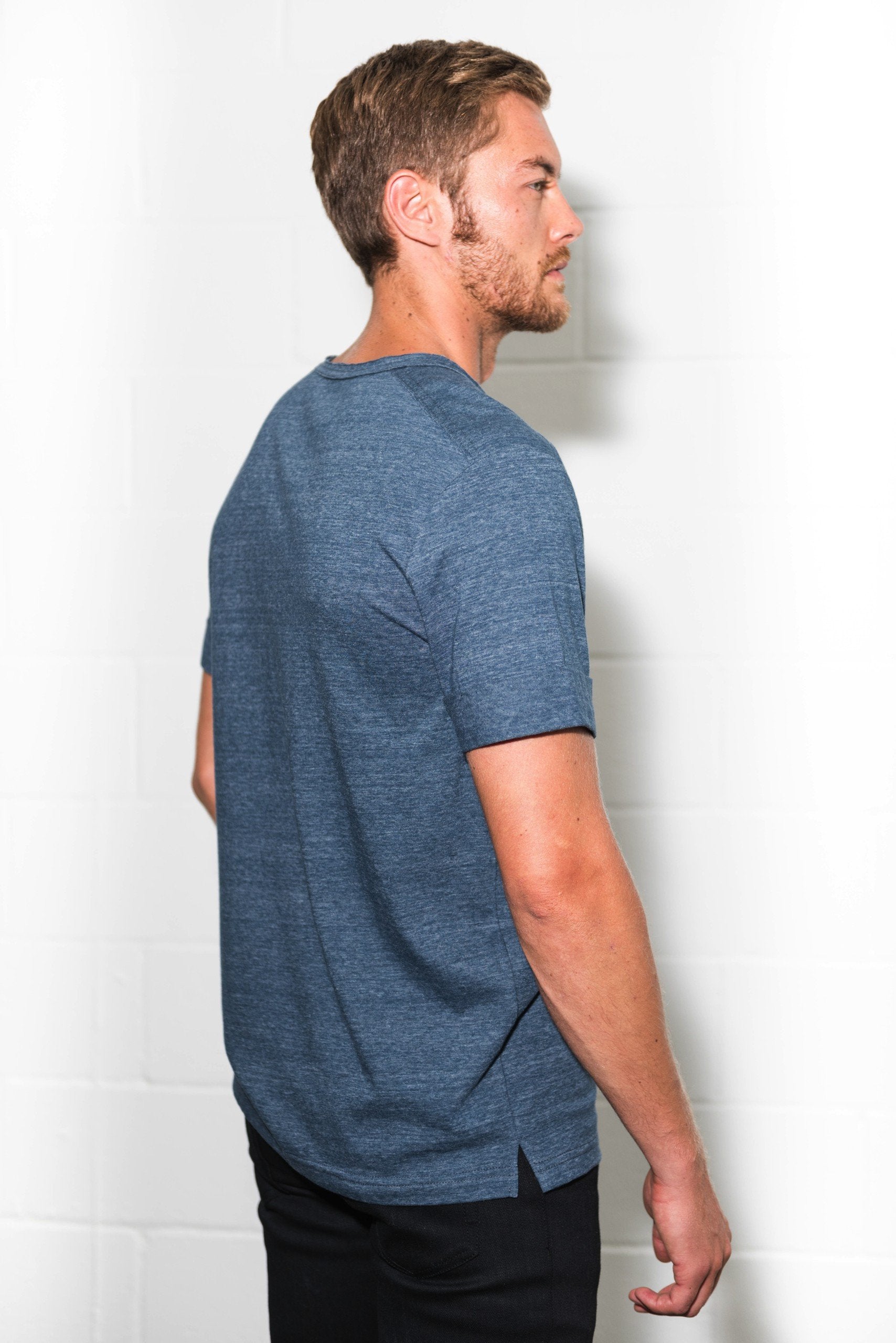 Men's Jersey Raw Neck Curved Pocket Tee – Mika Jaymes