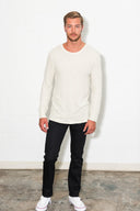 Men's Linen Blend Wide Cuff Long Sleeve Tee - view 21
