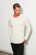 Men's Linen Blend Wide Cuff Long Sleeve Tee - view 8