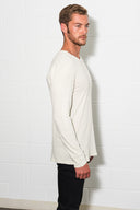 Men's Linen Blend Wide Cuff Long Sleeve Tee - view 17