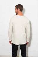 Men's Linen Blend Wide Cuff Long Sleeve Tee - view 13