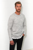 Men's Soft Knit Melange Kangaroo Pocket Pullover Sweater - view 11