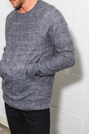 Men's Soft Knit Melange Kangaroo Pocket Pullover Sweater - view 10
